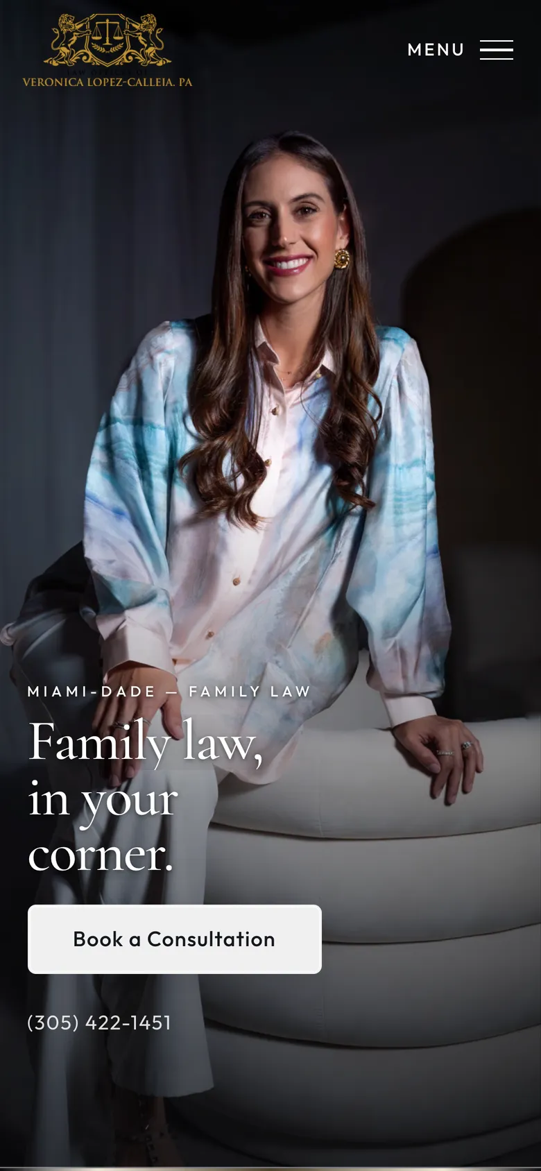 Vero Law Firm website on a phone